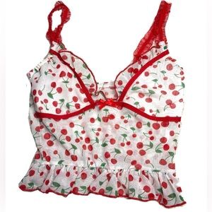 Y2K mesh cherry top 🍒